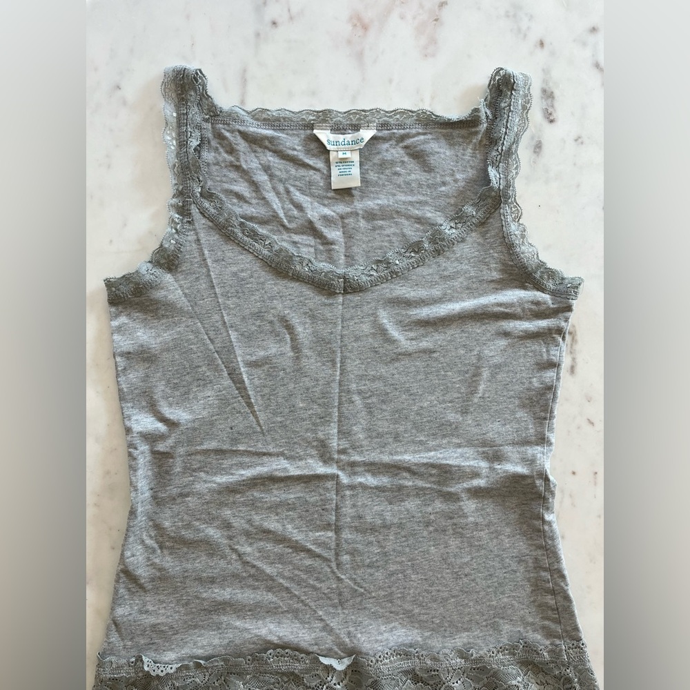 Sundance Catalog Heather Gray Lace Camisole